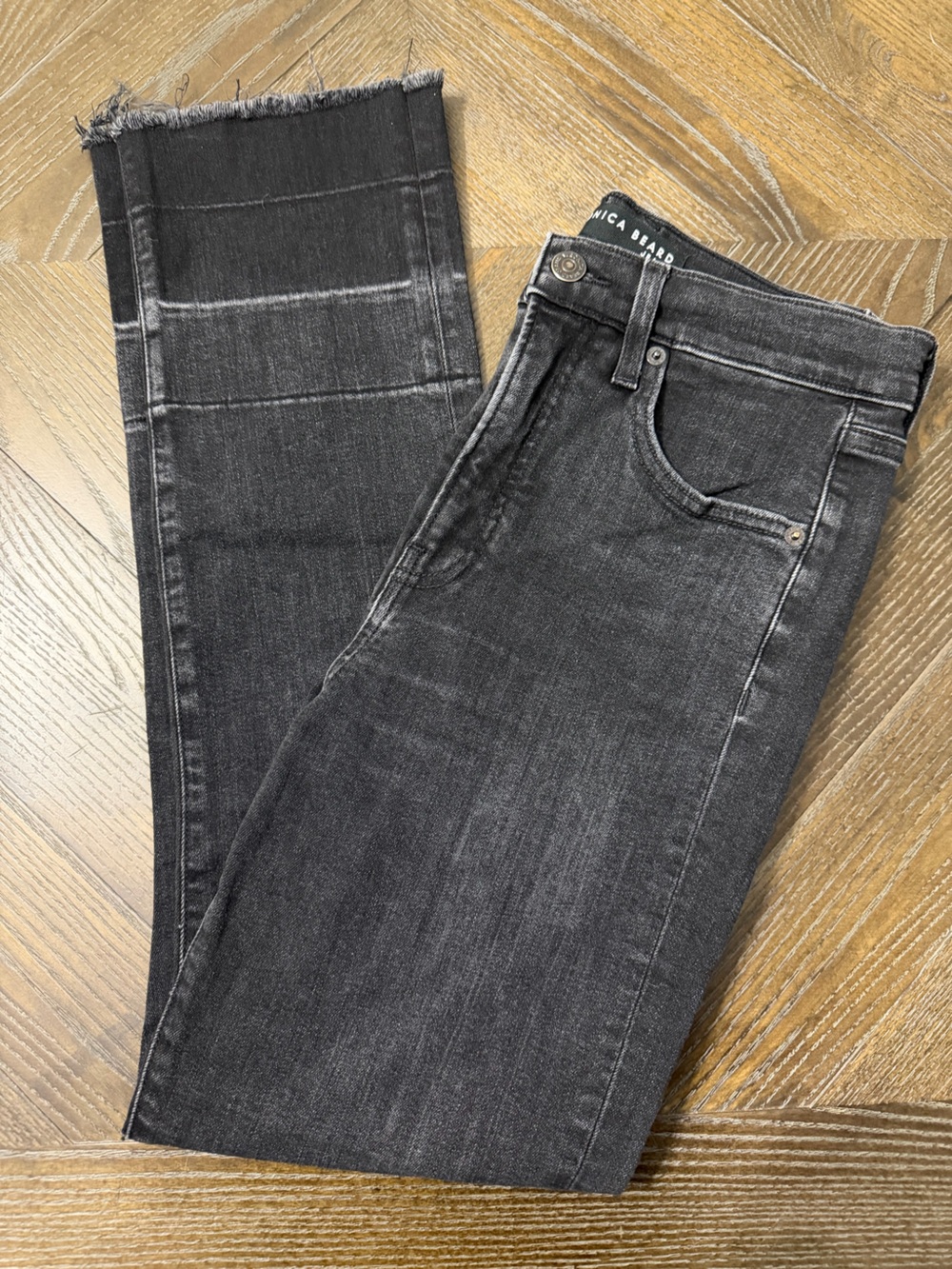 Veronica Beard Charcoal Straight-Leg Jeans